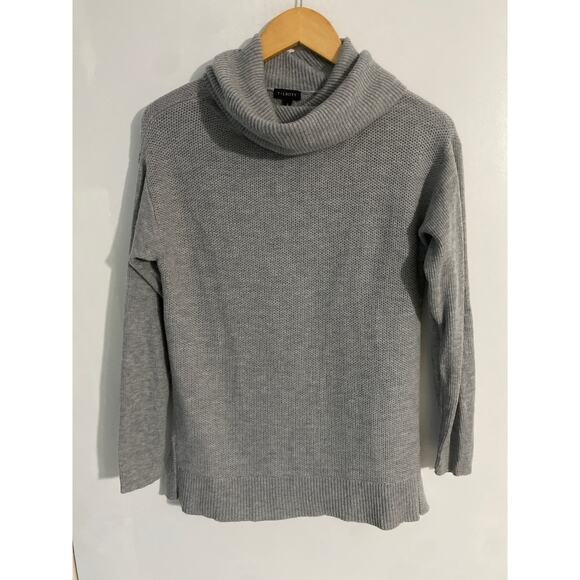 Talbots turtleneck sweater women’s size S gray lambswool blend cozy minimalist - Picture 1 of 4